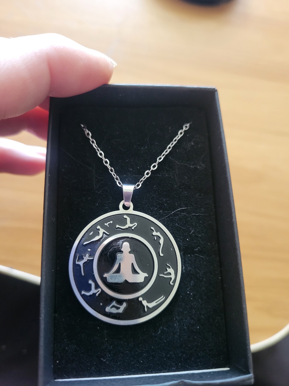 🖤NEW🖤 Meditation Pose Stainless Steel Pendant Necklace - Black
